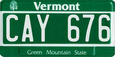 VT license plate CAY676
