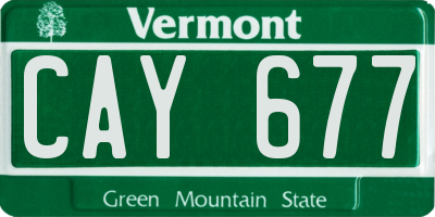 VT license plate CAY677