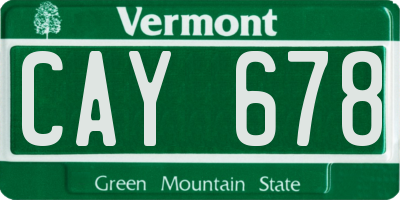 VT license plate CAY678