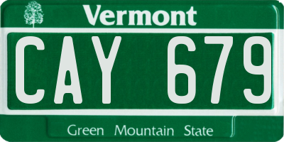 VT license plate CAY679