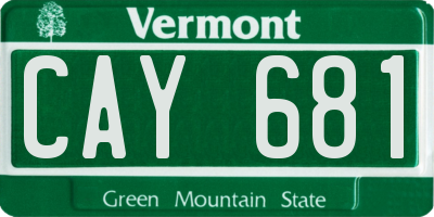 VT license plate CAY681