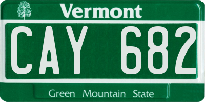 VT license plate CAY682