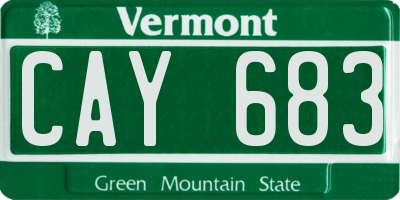 VT license plate CAY683