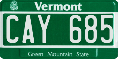 VT license plate CAY685