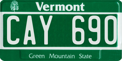 VT license plate CAY690