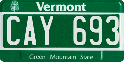 VT license plate CAY693