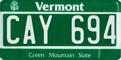 VT license plate CAY694
