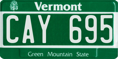 VT license plate CAY695
