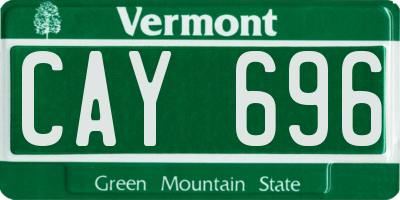VT license plate CAY696