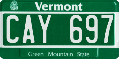VT license plate CAY697
