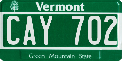 VT license plate CAY702