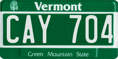 VT license plate CAY704