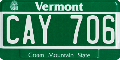 VT license plate CAY706