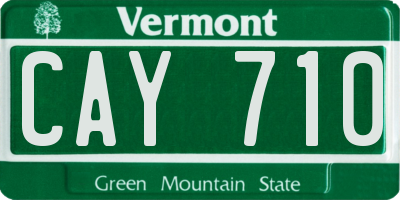 VT license plate CAY710