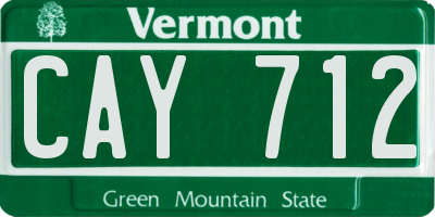 VT license plate CAY712