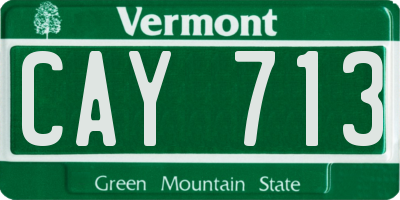 VT license plate CAY713