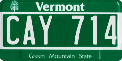 VT license plate CAY714