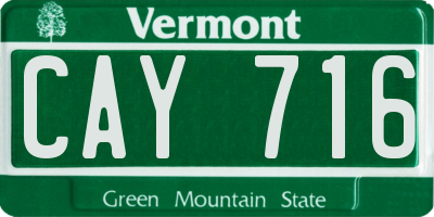 VT license plate CAY716