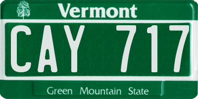 VT license plate CAY717