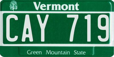 VT license plate CAY719