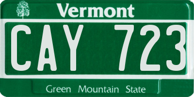 VT license plate CAY723