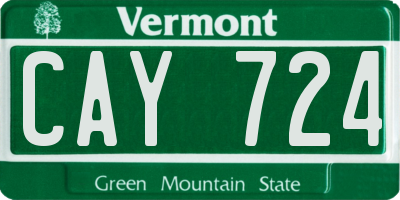VT license plate CAY724