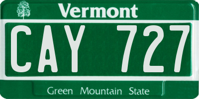 VT license plate CAY727