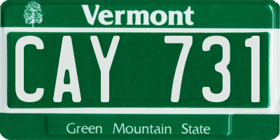 VT license plate CAY731