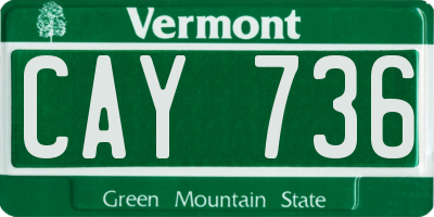 VT license plate CAY736