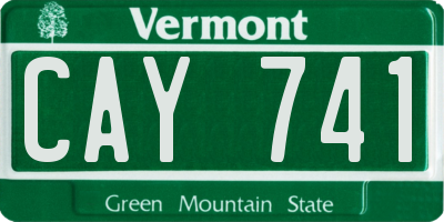 VT license plate CAY741