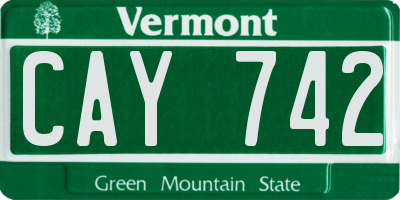 VT license plate CAY742