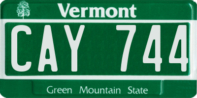 VT license plate CAY744