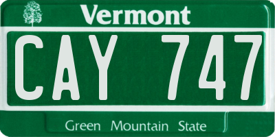 VT license plate CAY747