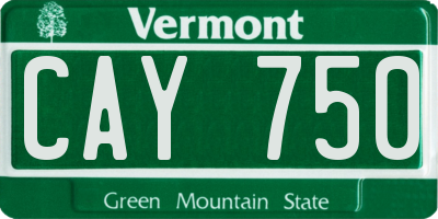 VT license plate CAY750