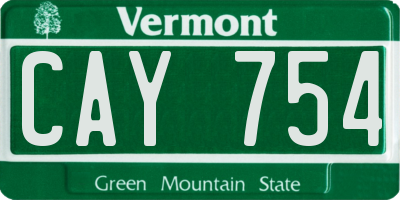 VT license plate CAY754