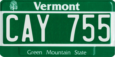 VT license plate CAY755