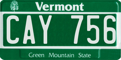 VT license plate CAY756