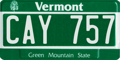 VT license plate CAY757