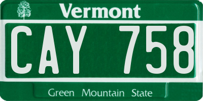 VT license plate CAY758