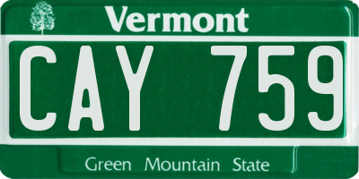 VT license plate CAY759