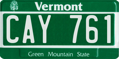 VT license plate CAY761