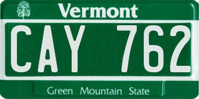 VT license plate CAY762