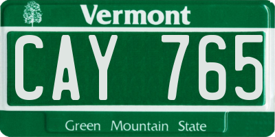 VT license plate CAY765