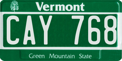 VT license plate CAY768