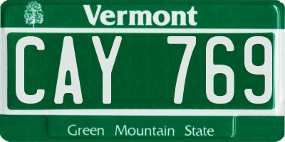 VT license plate CAY769