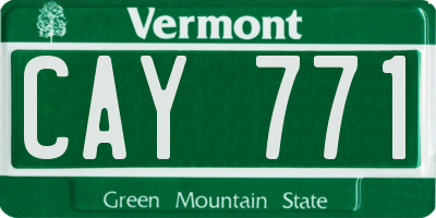 VT license plate CAY771