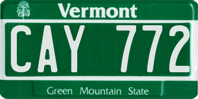 VT license plate CAY772