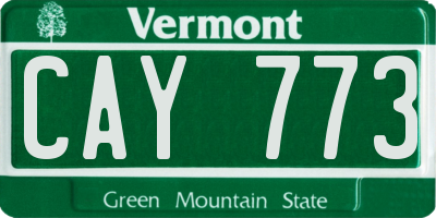 VT license plate CAY773