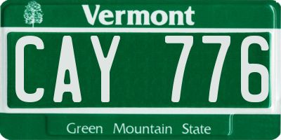 VT license plate CAY776