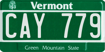 VT license plate CAY779